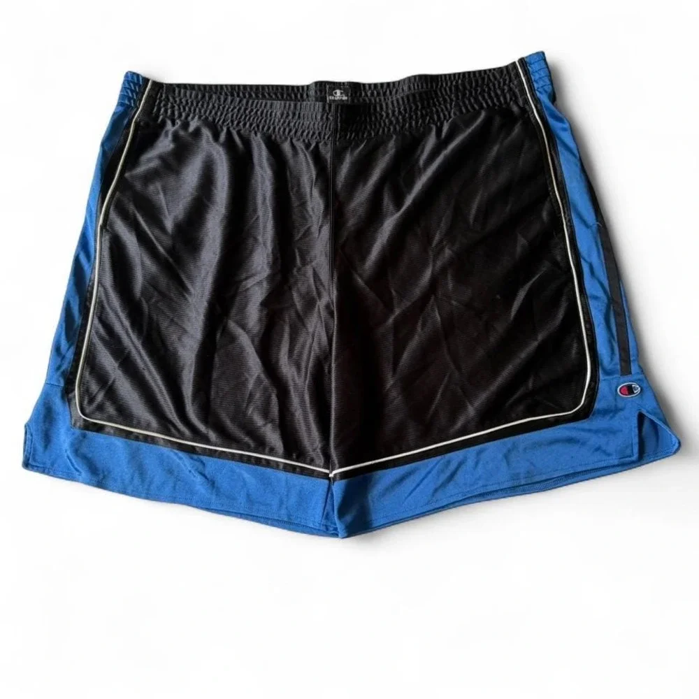 Champion Mens Basketball Shorts Black Blue Mesh Athletic XXL 82046-A1